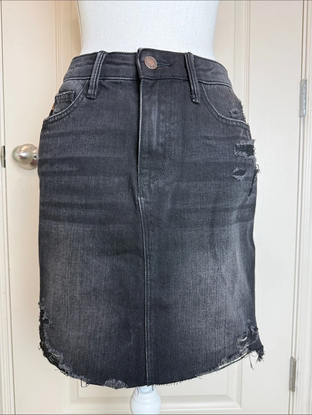 Judy Blue Black Distressed Mini Skirt Sz M Goth Grunge Punk